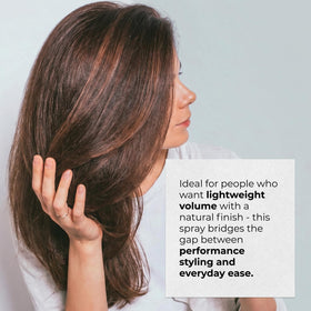 RUSK being blow-dried to show heat activation and longer-lasting volume