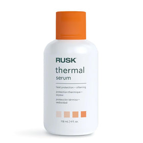RUSK front packaging showing sleek bottle and salon-quality protection
