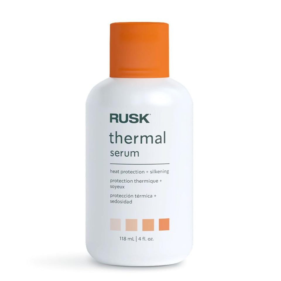 RUSK front packaging showing sleek bottle and salon-quality protection