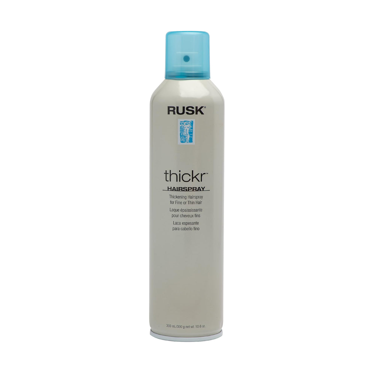 RUSK Thickr front packaging showing size and branding for professional hold