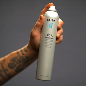 RUSK Thickr next to comb showing scale and salon-use convenience