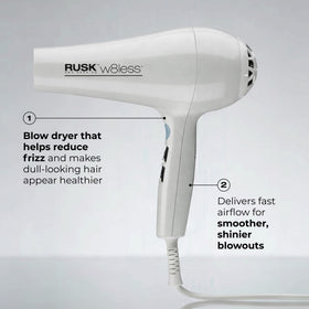 RUSK W8less held in hand to show scale and reduced arm fatigue benefit