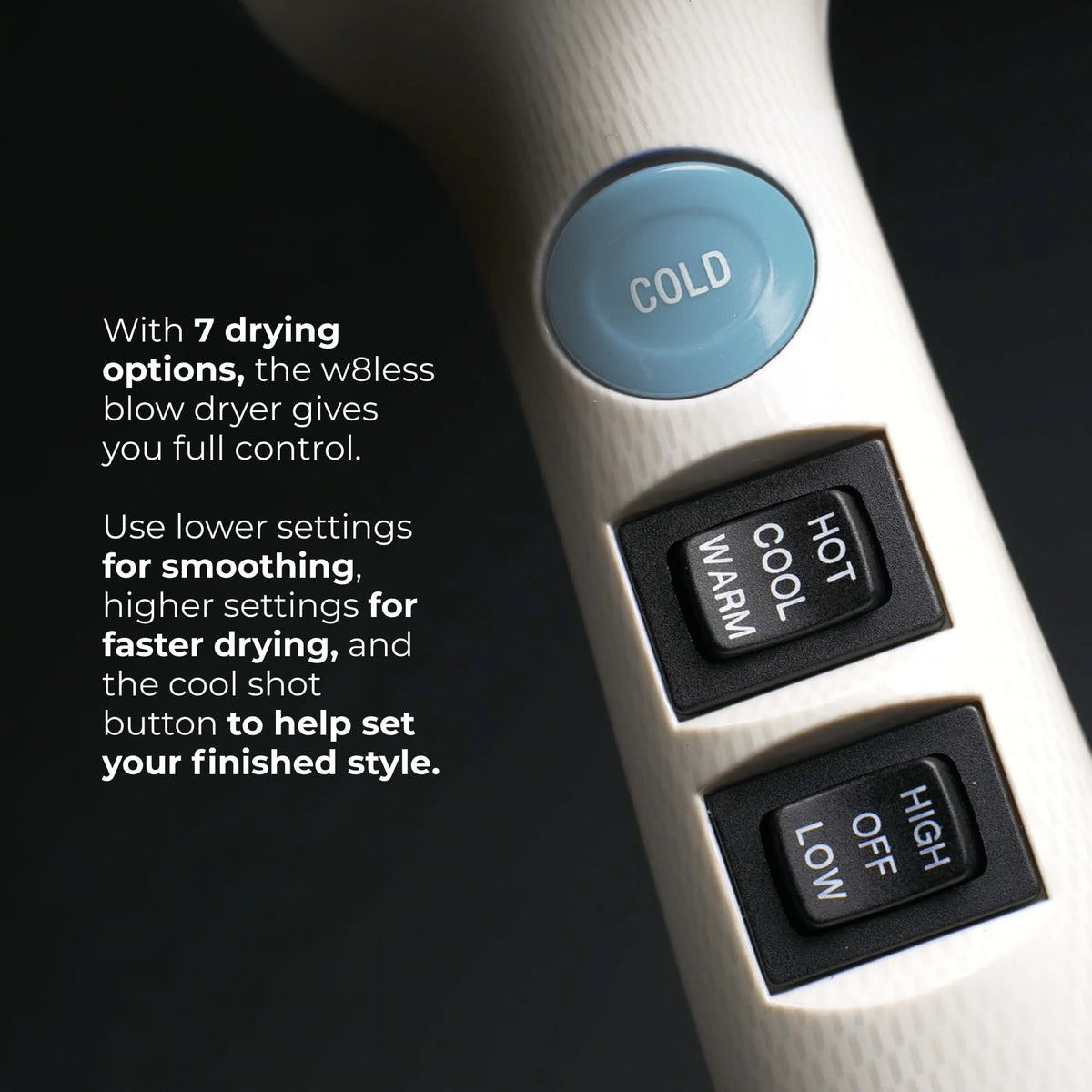 RUSK W8less being used in a salon delivering fast drying and smooth results