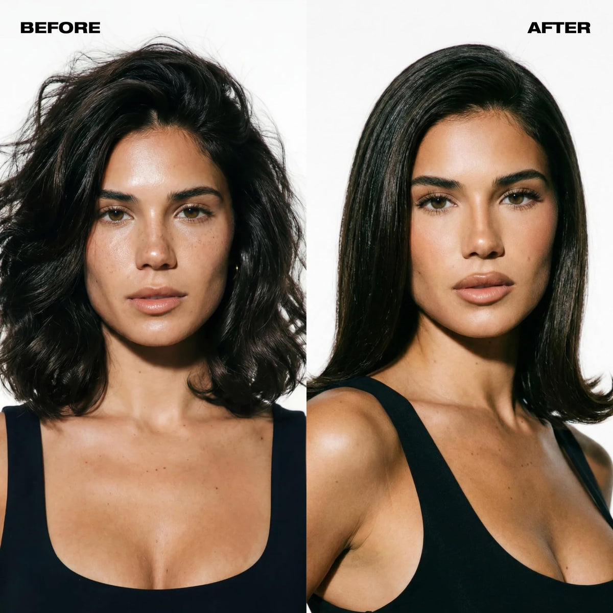 RUSK on curly hair highlighting defined curls and frizz control benefit