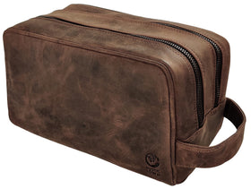 rustic town front view dark brown bag shows classic travel-ready style