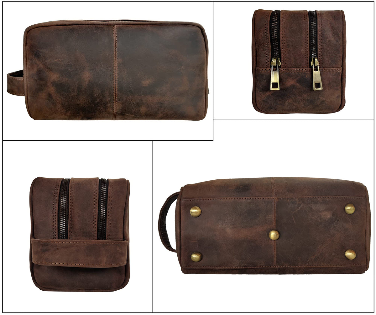 rustic town packed with toiletries demonstrating tidy travel organization
