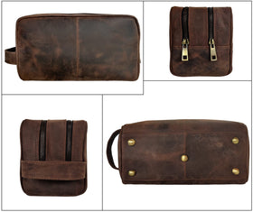 rustic town packed with toiletries demonstrating tidy travel organization