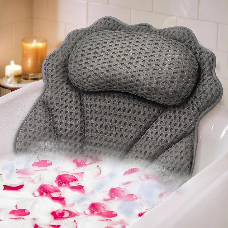 RUVINCE front view of bath pillow showing full ergonomic shape and comfort