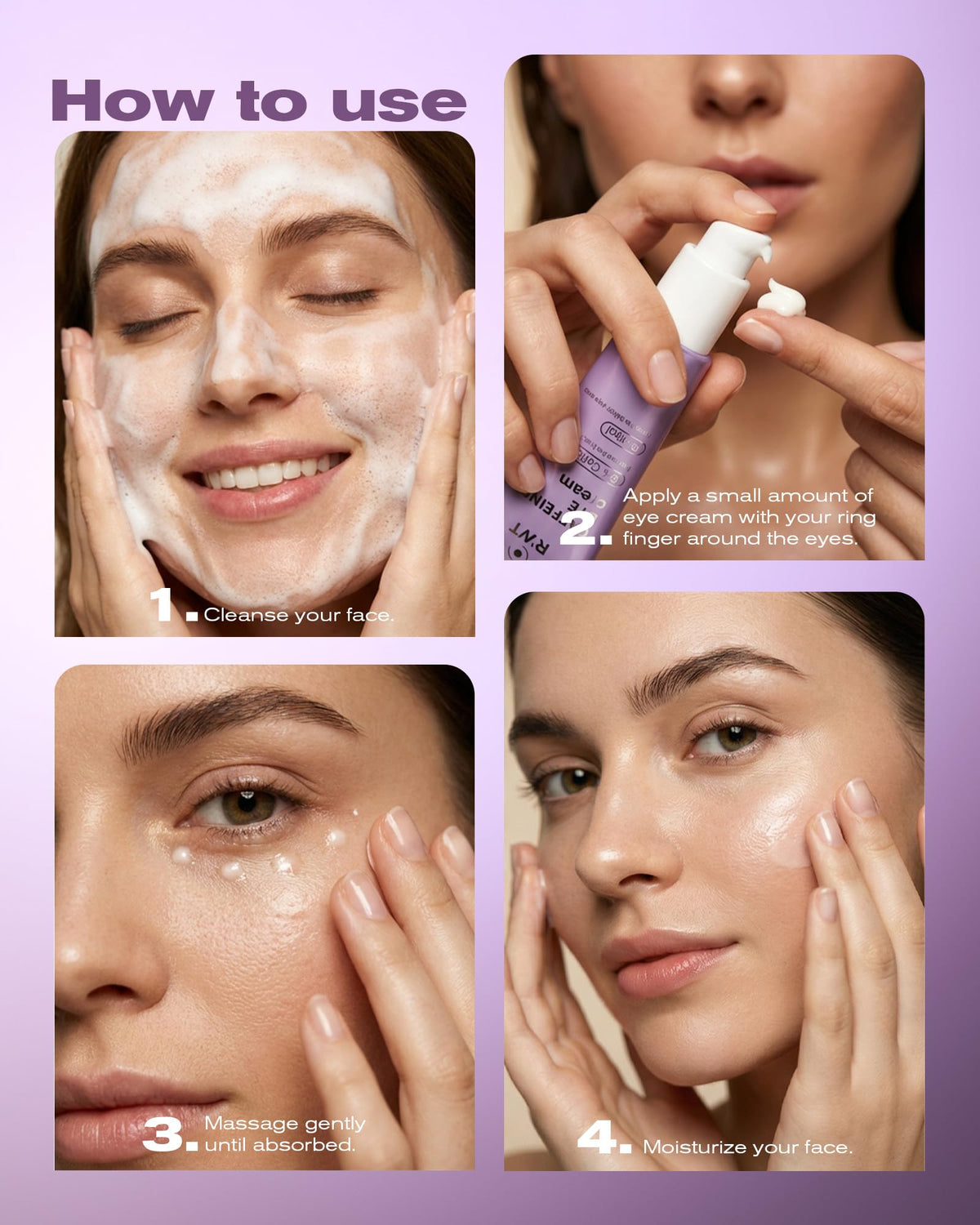 RWT under-eye application before makeup for reduced puffiness