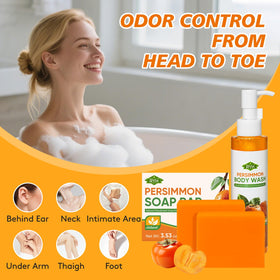 RYH persimmon body wash pouring texture illustrating easy spreadability