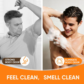 RYH persimmon soap used on feet emphasizing deodorizing action and cleanliness