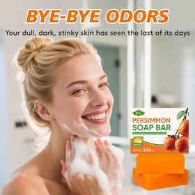 RYH persimmon soap used on underarm demonstrating targeted odor control