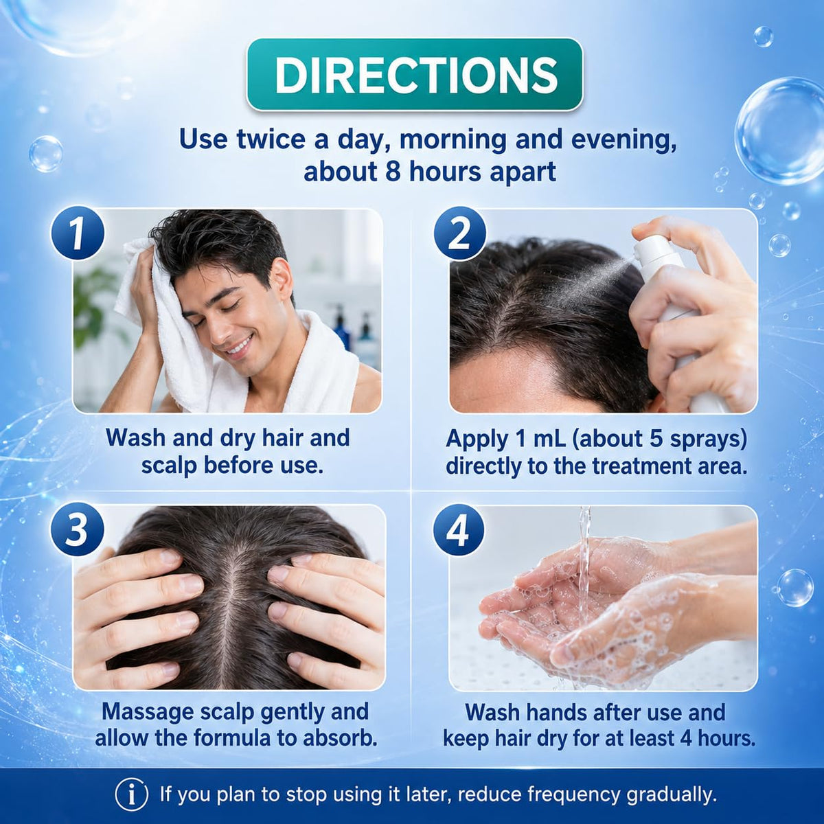 Rylx on bathroom counter during morning routine offering easy-use benefit