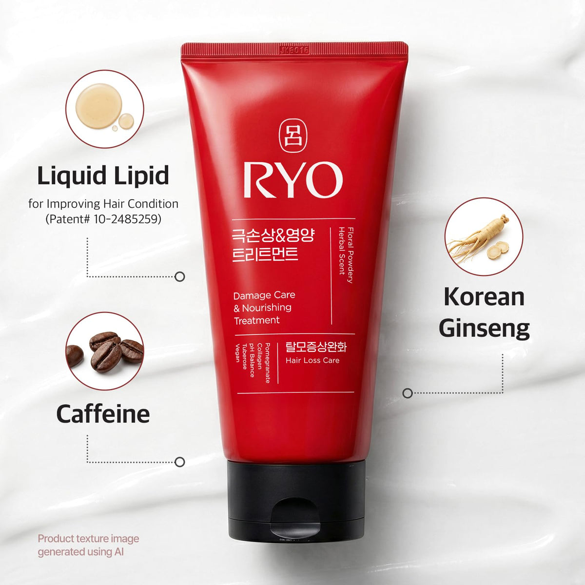 RYO applying treatment to hair strand demonstrating smoothing benefit