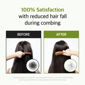 ryo label detail highlighting ginseng and caffeine benefits for scalp health