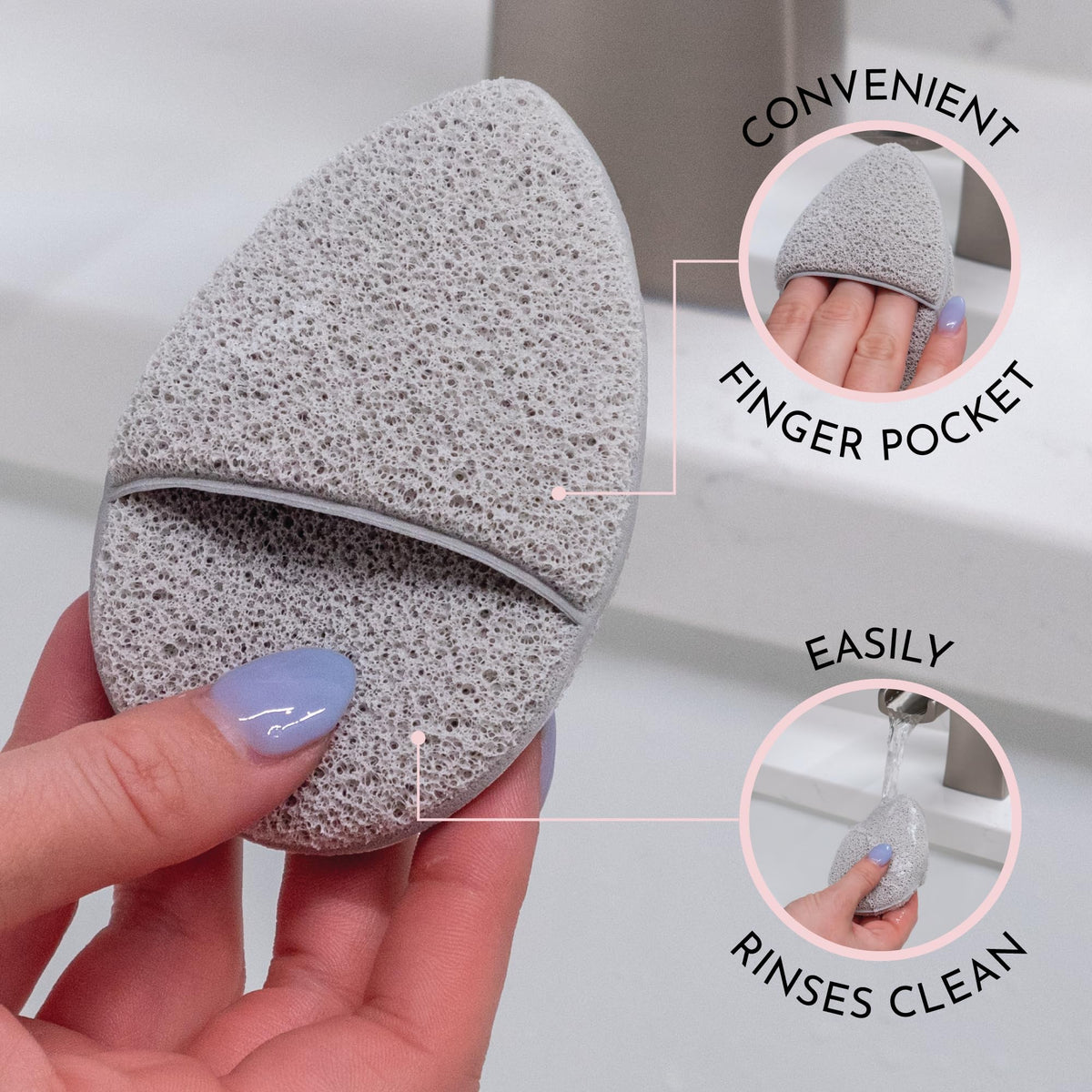 S&T INC. teardrop shape close-up for precise nose and eye area cleansing