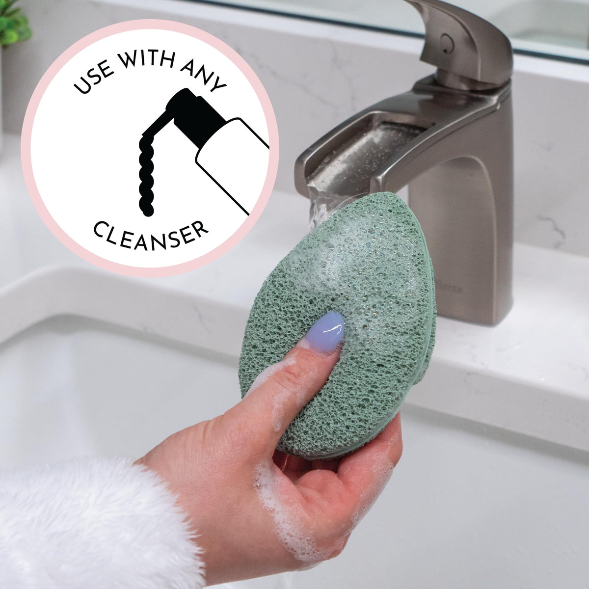 S&T INC. open-cell foam texture close-up that lathers well and rinses clean