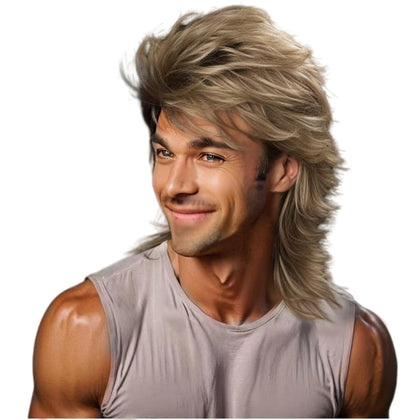 Sabosi front view blonde mullet showing retro cut and natural look