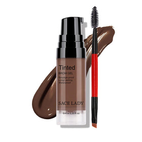 SACE LADY front packaging showing ash brown brow gel and compact kit benefit long wear