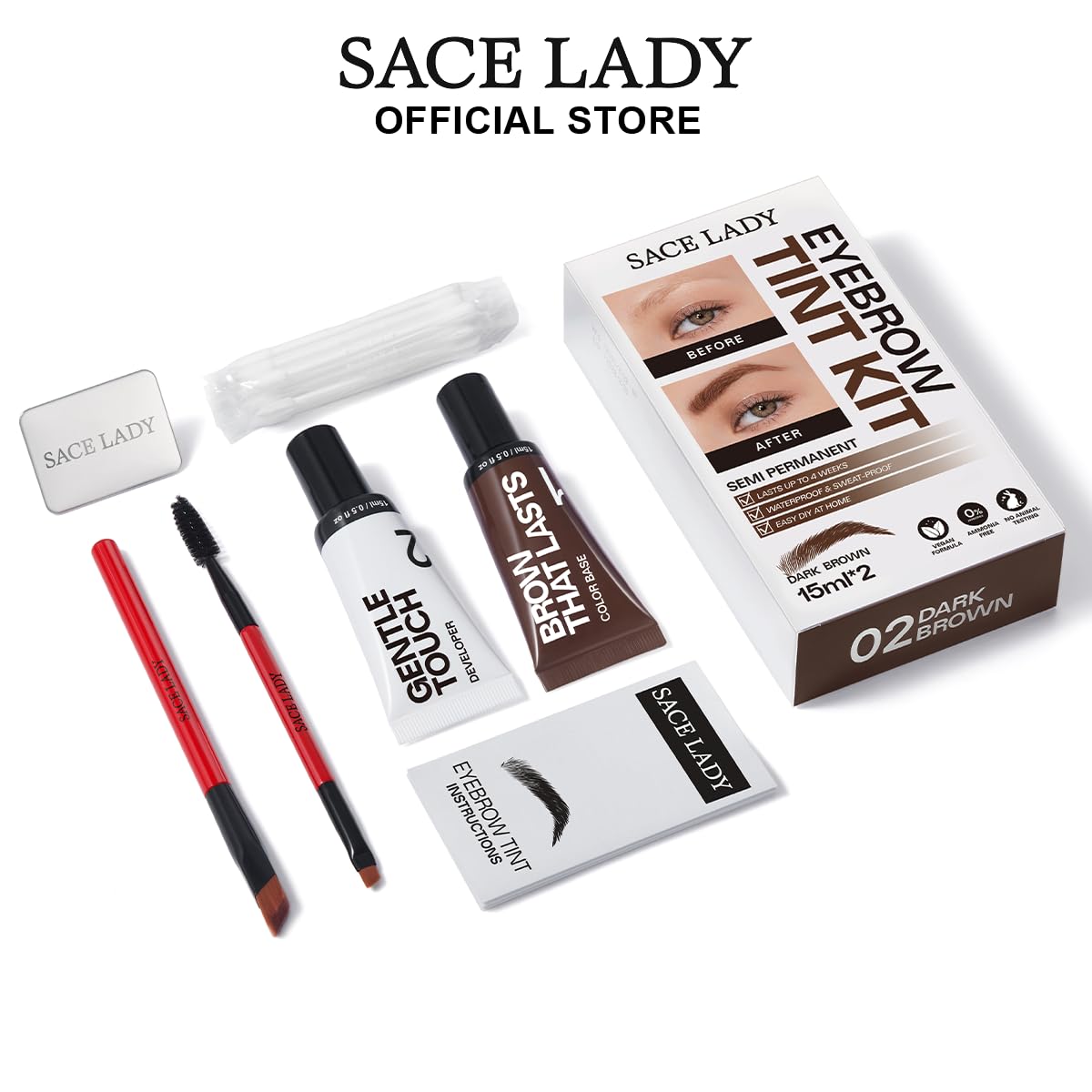 SACE LADY lifestyle image outdoors showing waterproof brow effect