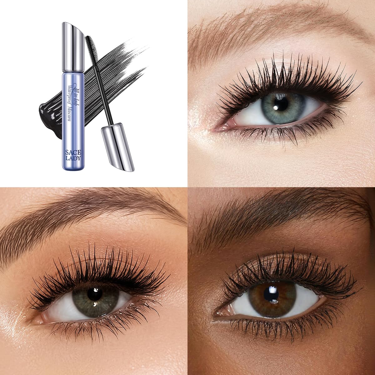 SACE LADY worn on model lashes for long-lasting curled look