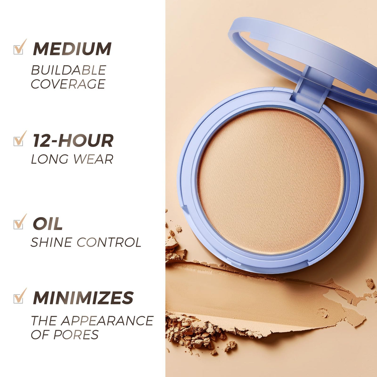 SACE LADY powder tucked inside a makeup bag for on-the-go setting and freshness