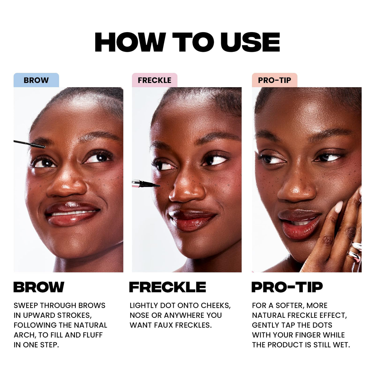 Sacheu used during brow application for lifted, feathered brows