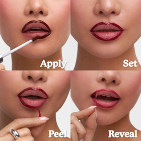 Sacheu before and after lips demonstrating defined matte result