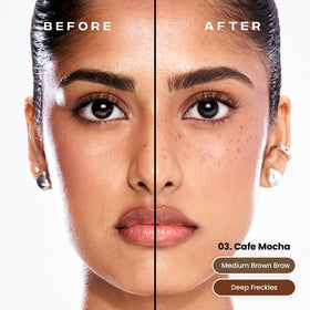 Sacheu brow gel brush stroke demonstrating buildable, natural tint