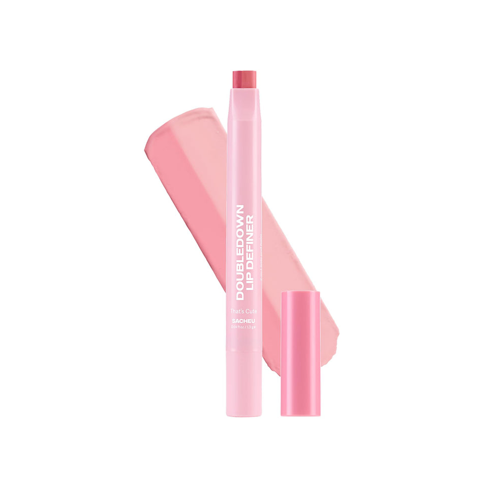 Sacheu front packaging showing dual-ended lip definer and brand