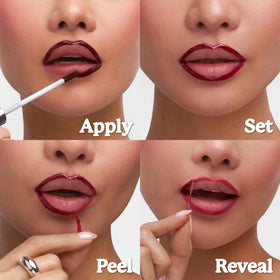 Sacheu finished stained lips First Bloom with matte defined edges