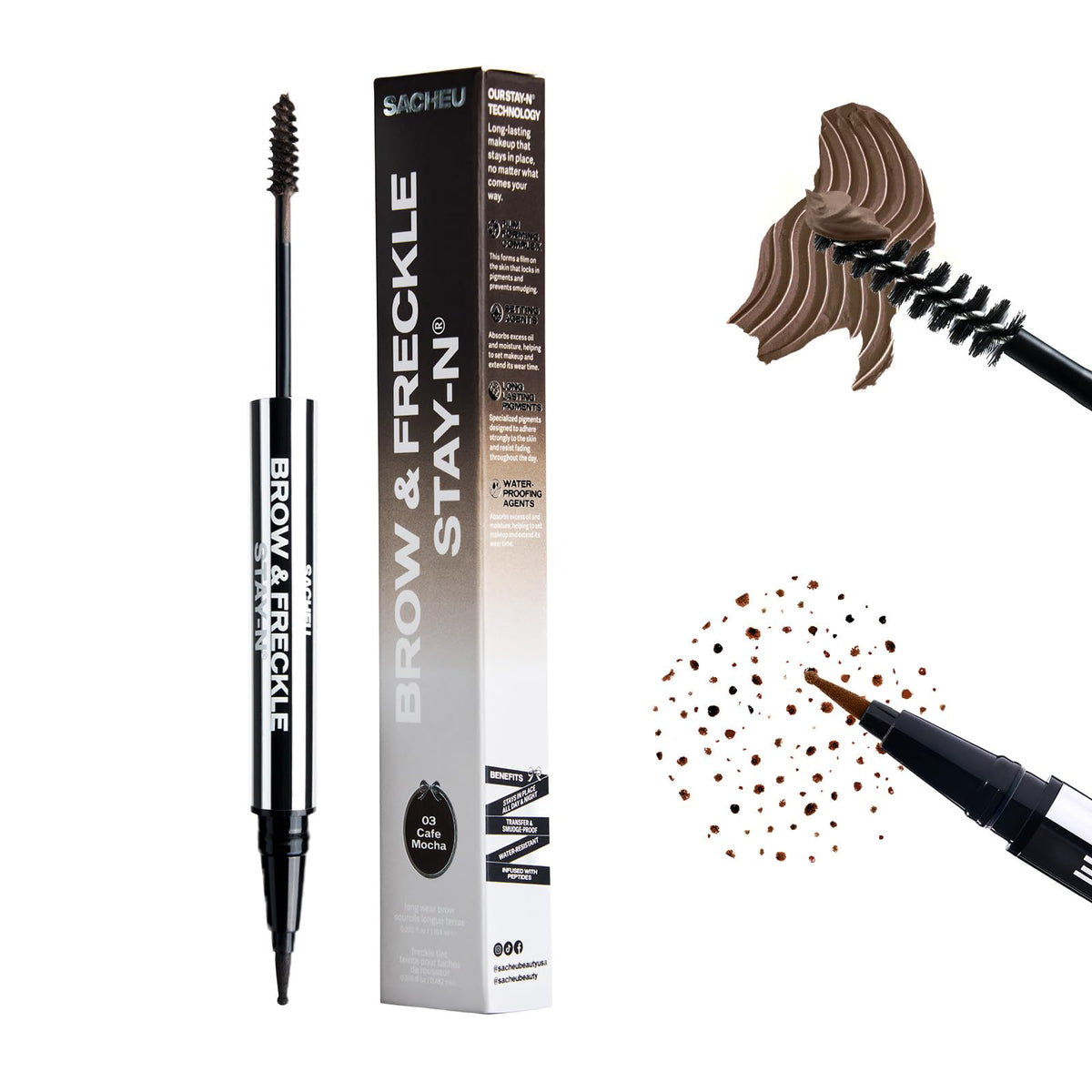 Sacheu front packaging showing Café Mocha shade and 2-in-1 benefit
