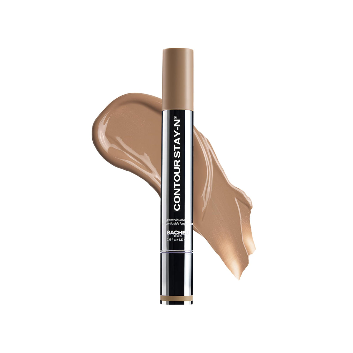Sacheu front packaging showing product and benefit of long-lasting contour