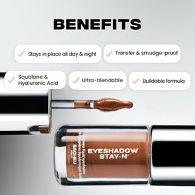 Sacheu STAY-N texture swirled on skin showing creamy blendable finish