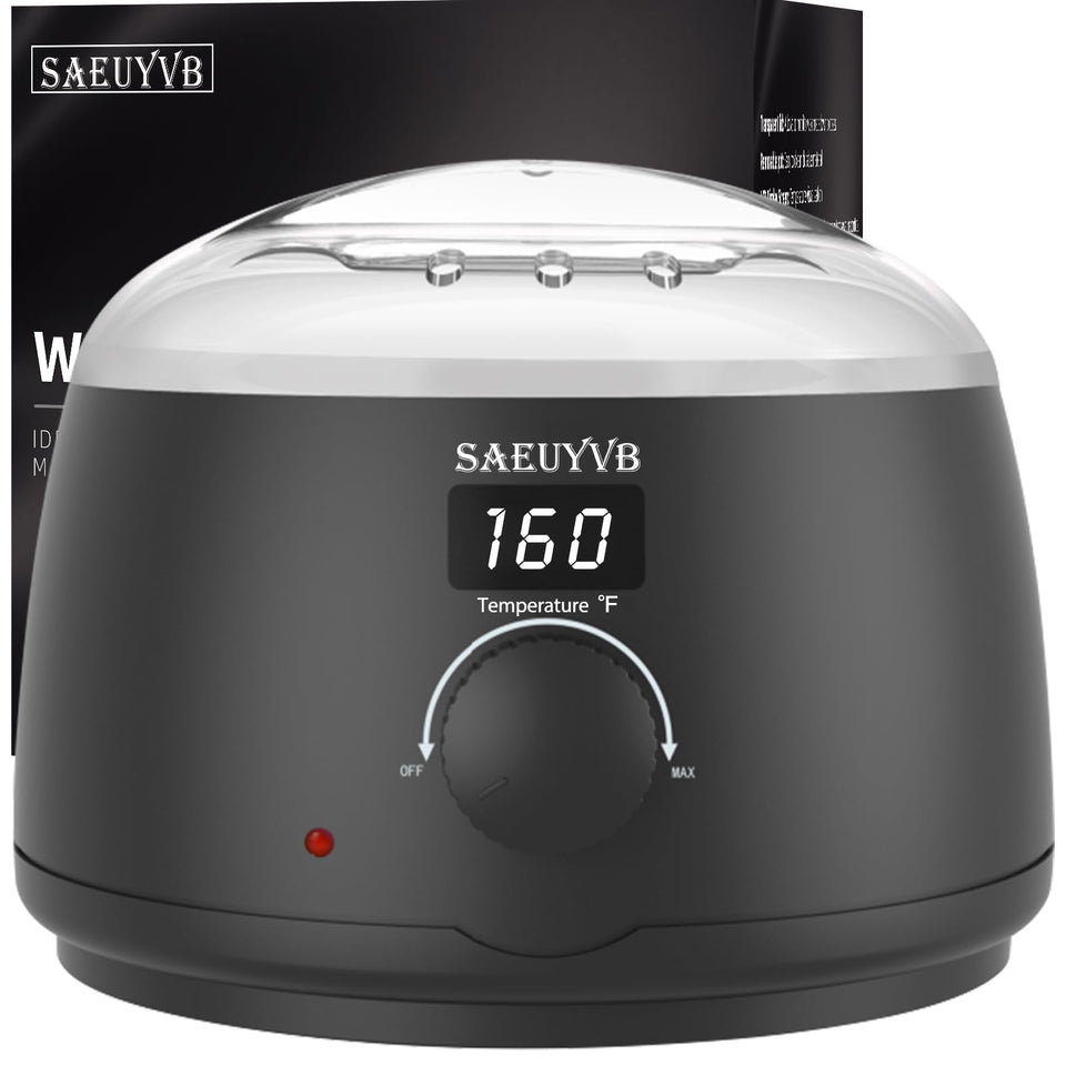SAEUYVB front view wax warmer showing compact design and quick heating benefit
