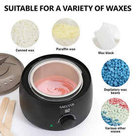 SAEUYVB wax warmer staged in salon to illustrate professional, portable use