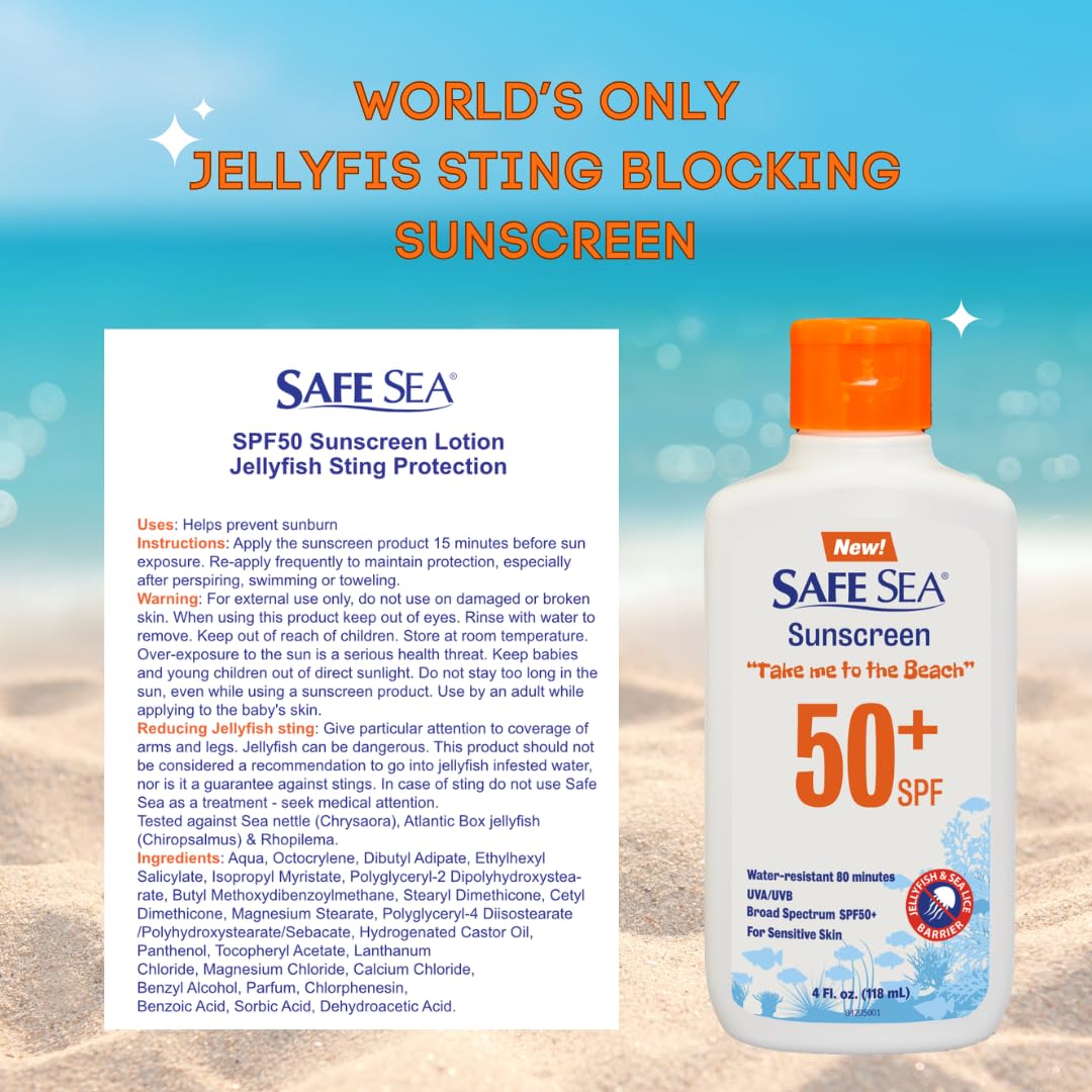SAFE SEA lotion texture close-up highlights smooth, non-greasy moisturizing feel