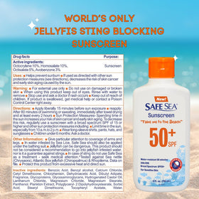 SAFE SEA lotion texture close-up highlights moisturizing non-greasy benefit