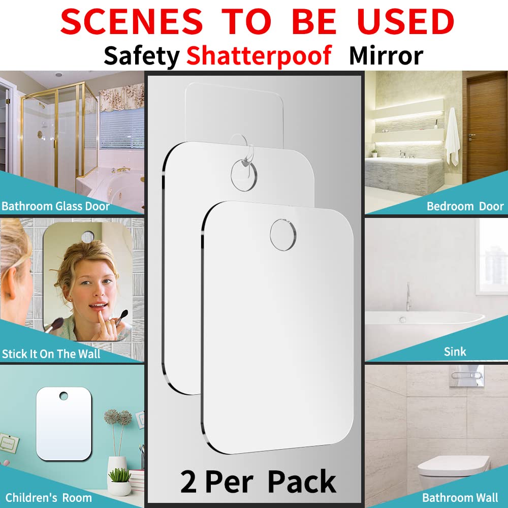 SAFEE MRROR mounted on bathroom door demonstrating space-saving hanging convenience