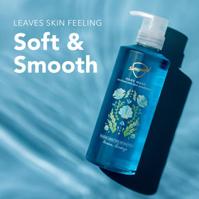 Safeguard lifestyle bathroom scene conveying fresh, coastal-scented hands