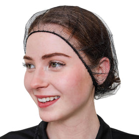SAFEKO front pack of 100 black hair nets showing branding and count