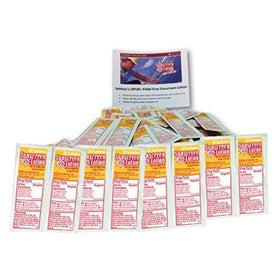 Safetec sunscreen packets front view showing compact, portable protection