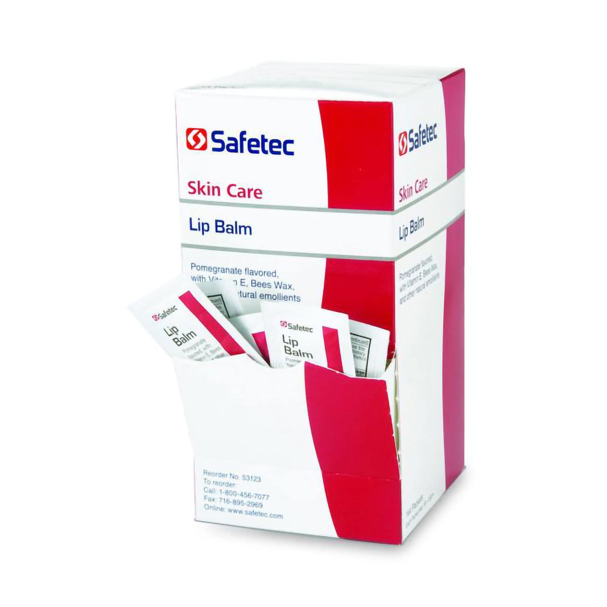 Safetec foil packet front view showing brand and portable benefit