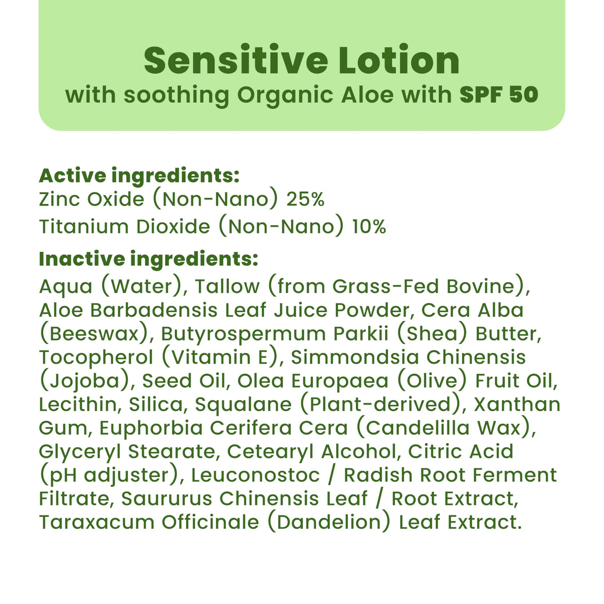 Sages Of The Ages label highlighting non-nano zinc oxide and reef safe