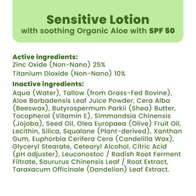 Sages Of The Ages label highlighting non-nano zinc oxide and reef safe