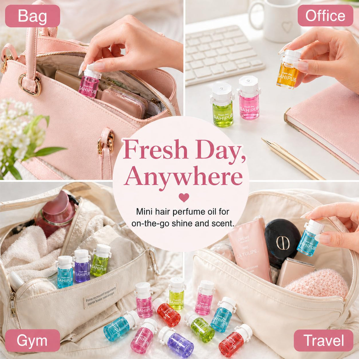 SAHIPUB kit in a purse illustrating travel-ready convenience and freshening benefit