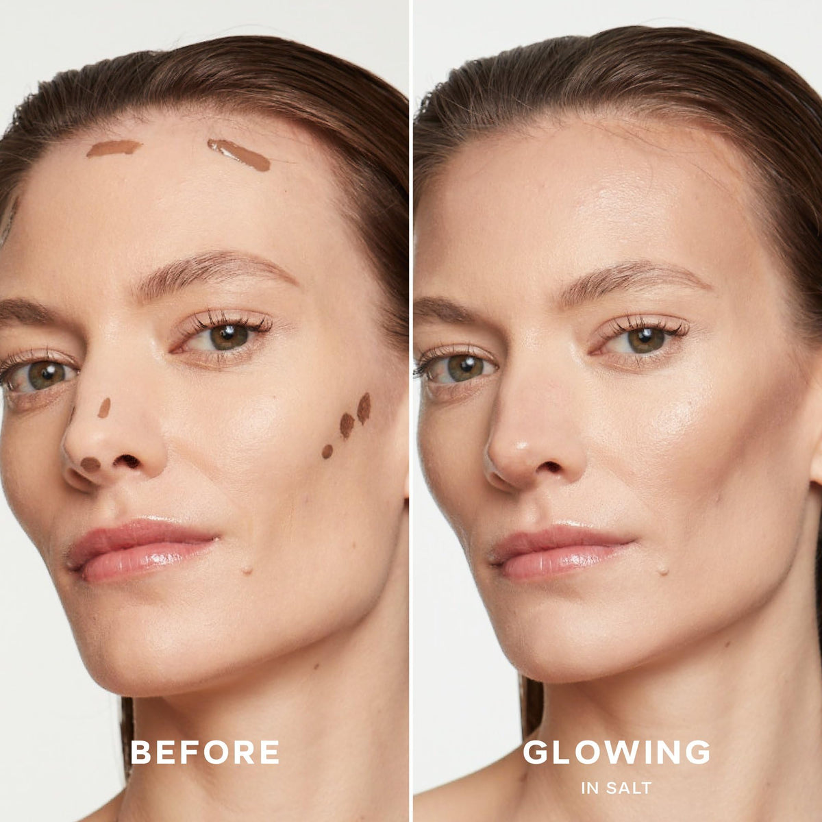 Saie Dew Bronze chunky doe‑foot applicator closeup for precise placement and effortless blending