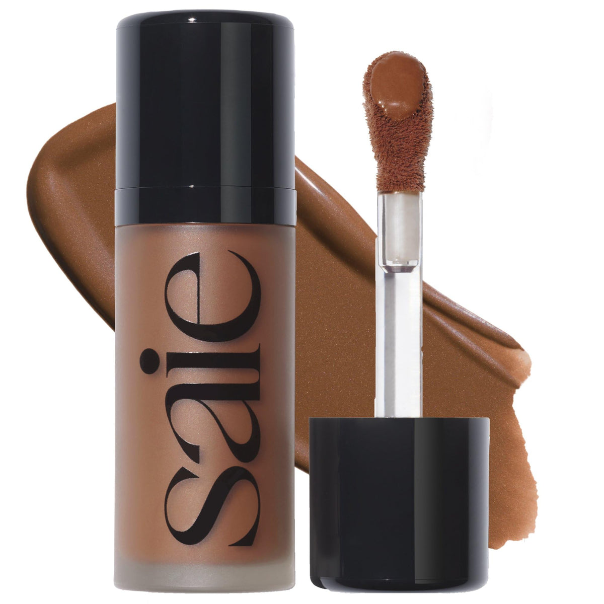 Saie Dew Bronze front stick showing applicator and portable design for easy touch-ups