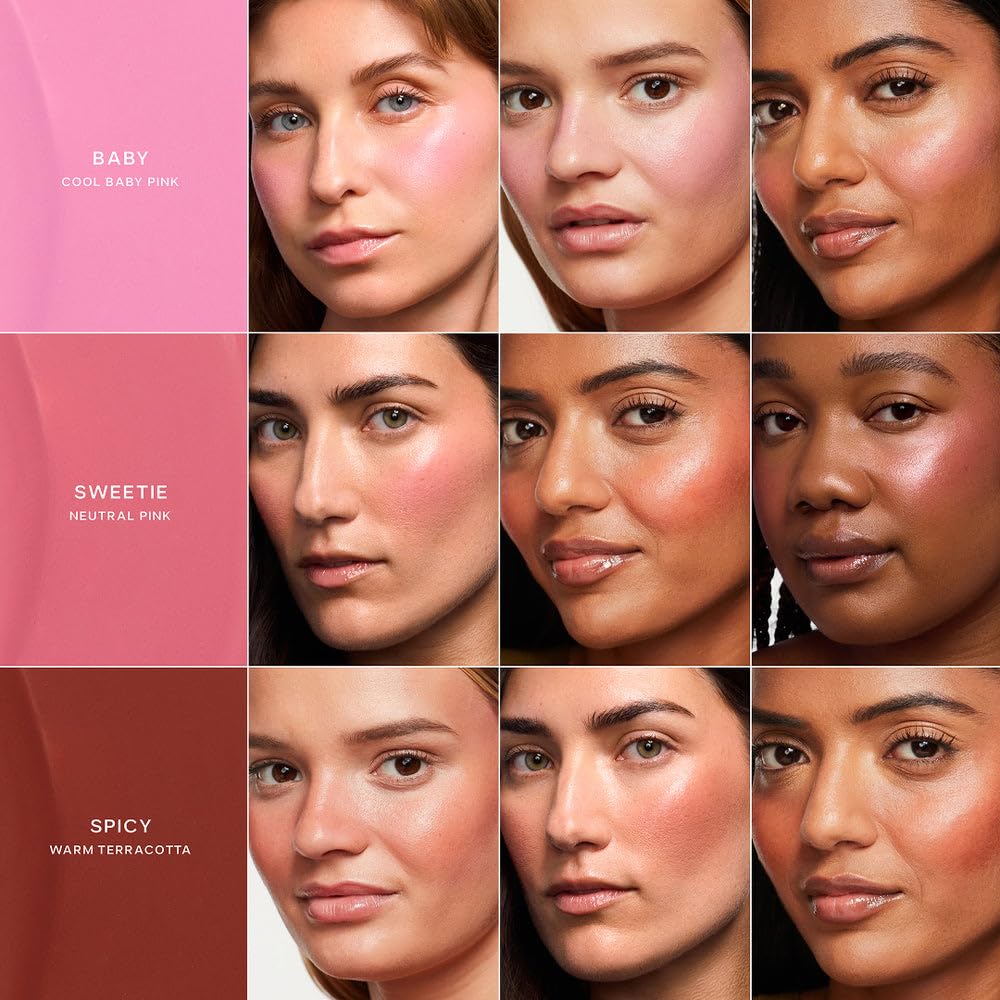 Saie Baby shade swatched on skin showing natural pink flush benefit