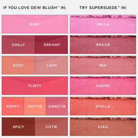 Saie Dew Liquid Blush in a makeup bag for an everyday carry-and-go routine